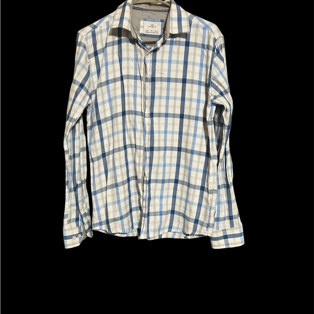 Denim & Flower Blue White Plaid Casual Shirt